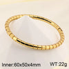 Simple Style Solid Color 304 Stainless Steel 18K Gold Plated Bangle In Bulk