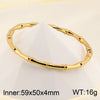 Simple Style Solid Color 304 Stainless Steel 18K Gold Plated Bangle In Bulk