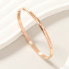 Simple Style Solid Color 304 Stainless Steel 18K Gold Plated Rhinestones Bangle In Bulk