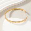 Simple Style Solid Color 304 Stainless Steel 18K Gold Plated Rhinestones Bangle In Bulk