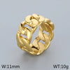 Simple Style Solid Color 304 Stainless Steel Hollow Out 18K Gold Plated Men'S Rings