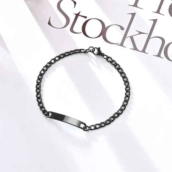Simple Style Solid Color 304 Stainless Steel Plating Unisex Bracelets Men Chain Bracelets