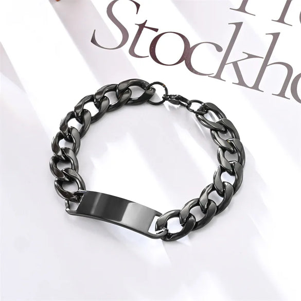 Simple Style Solid Color 304 Stainless Steel Plating Unisex Bracelets Men Chain Bracelets