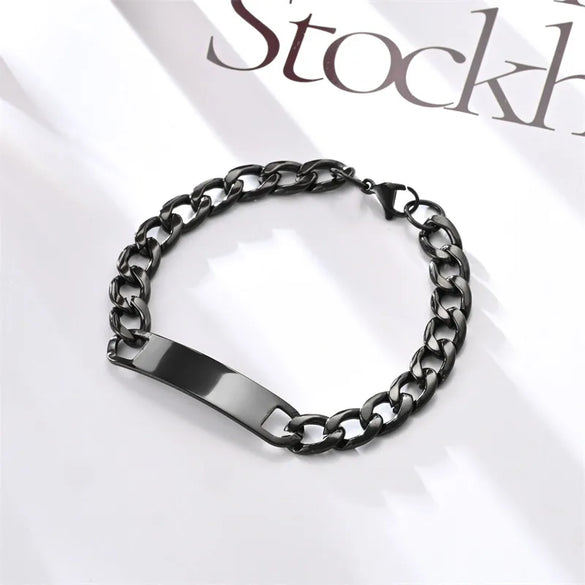 Simple Style Solid Color 304 Stainless Steel Plating Unisex Bracelets Men Chain Bracelets