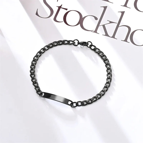 Simple Style Solid Color 304 Stainless Steel Plating Unisex Bracelets Men Chain Bracelets