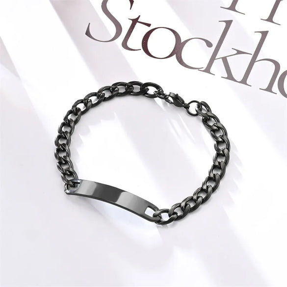 Simple Style Solid Color 304 Stainless Steel Plating Unisex Bracelets Men Chain Bracelets