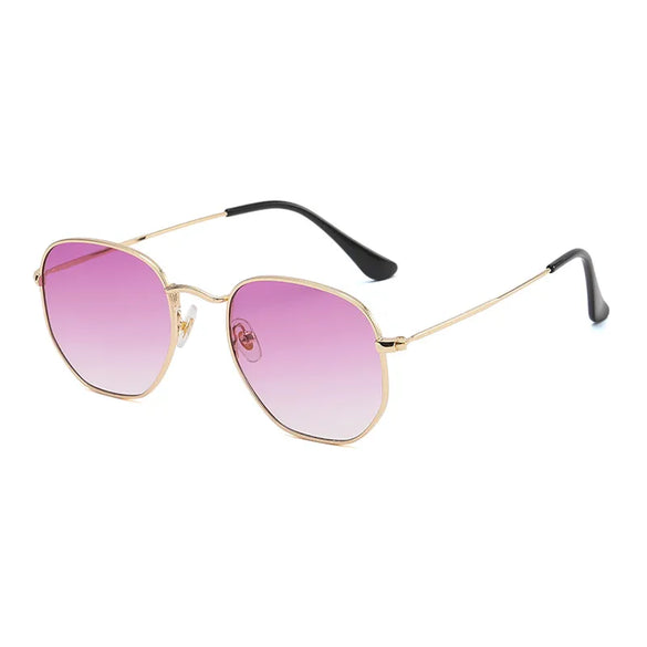 Simple Style Solid Color Ac Polygon Full Frame Sunglasses