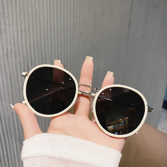 Simple Style Solid Color Ac Round Frame Full Frame Women'S Sunglasses