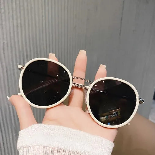 Simple Style Solid Color Ac Round Frame Full Frame Women'S Sunglasses