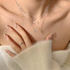 Simple Style Solid Color Alloy Plating Inlay Zircon Silver Plated Women's Layered Necklaces
