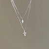 Simple Style Solid Color Alloy Plating Inlay Zircon Silver Plated Women's Layered Necklaces