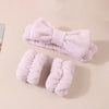 Simple Style Solid Color Bow Knot Cloth Plush Hair Band Wrist