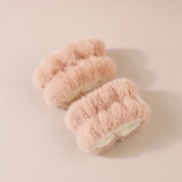 Simple Style Solid Color Bow Knot Cloth Plush Hair Band Wrist