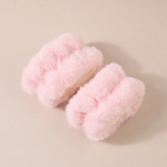 Simple Style Solid Color Bow Knot Cloth Plush Hair Band Wrist