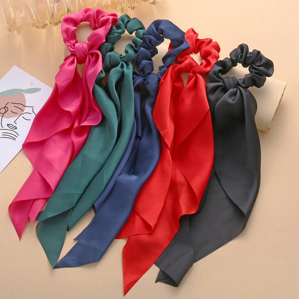 Simple Style Solid Color Cloth Ribbon Hair Tie 1 Piece