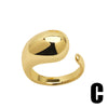 Simple Style Solid Color Copper Plating 18k Gold Plated Open Rings