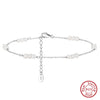 Simple Style Solid Color Freshwater Pearl Sterling Silver Beaded Women'S Anklet