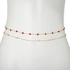 Simple Style Solid Color Metal Inlay Zircon Women'S Waist Chain
