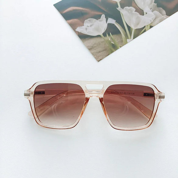 Simple Style Solid Color Pc Resin Square Full Frame Women'S Sunglasses