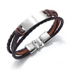 Simple Style Solid Color Pu Leather Alloy Men'S Bangle
