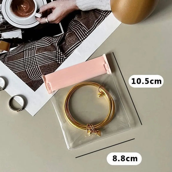Simple Style Solid Color PVC Jewelry Packaging Bags