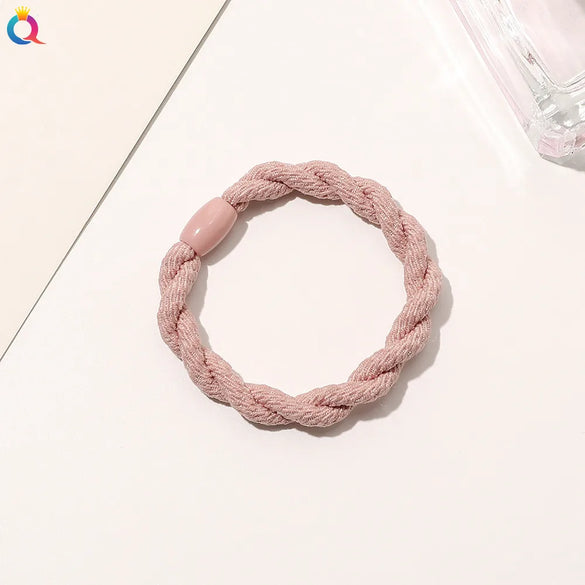 Simple Style Solid Color Rubber Band Metal Hair Tie 1 Piece