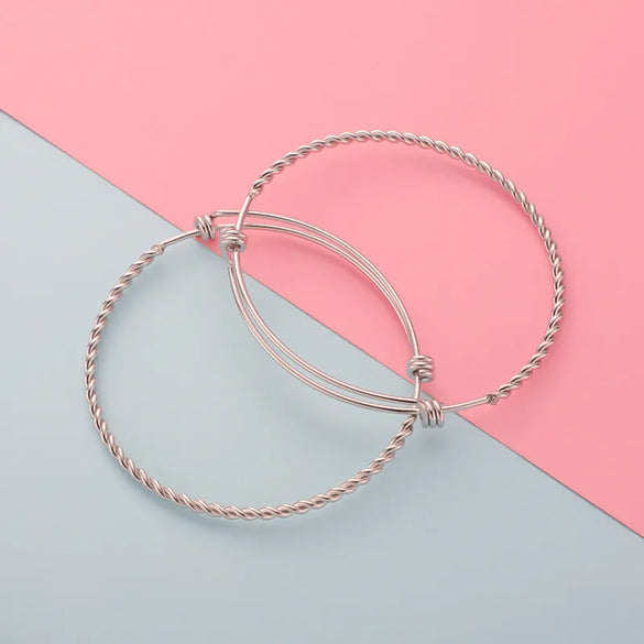 Simple Style Customization Laser Engraving Solid Color Stainless Steel Bangle In Bulk