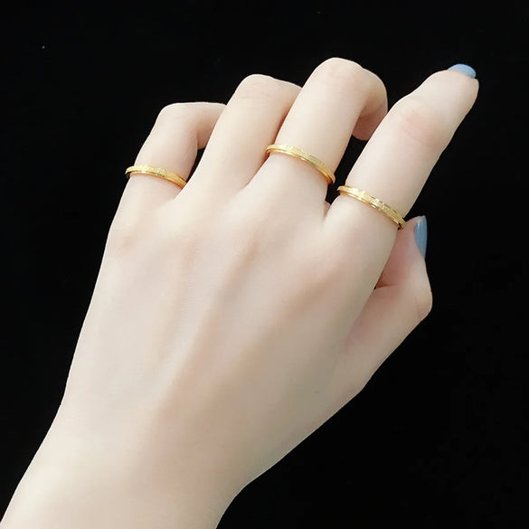 Simple Style Solid Color Stainless Steel Metal Rings