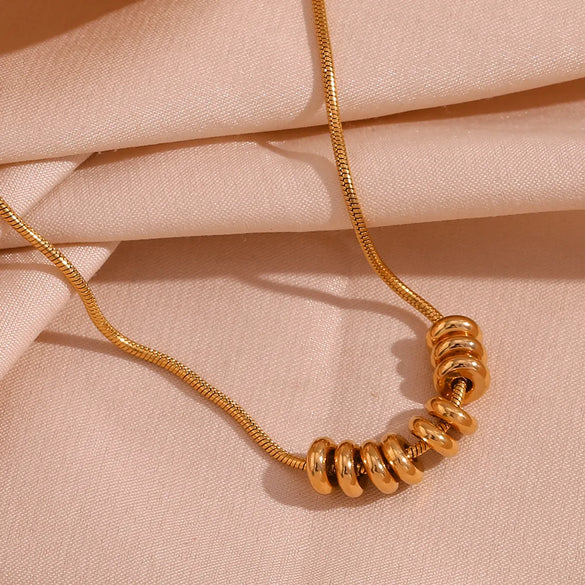 Simple Style Solid Color Stainless Steel Plating 18k Gold Plated Pendant Necklace