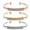 Simple Style Solid Color Stainless Steel Plating Cuff Bracelets