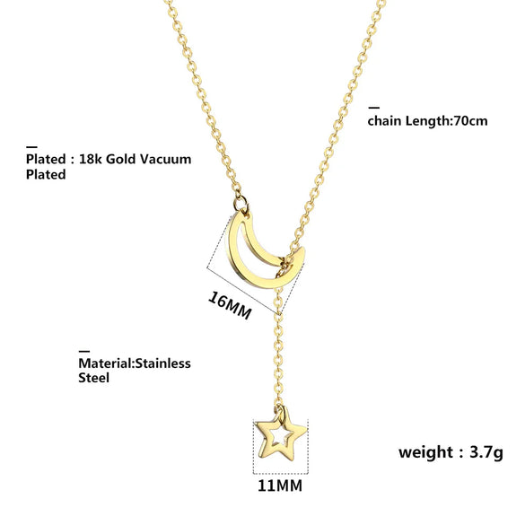 304 Stainless Steel 18K Gold Plated Simple Style Plating Solid Color Pendant Necklace
