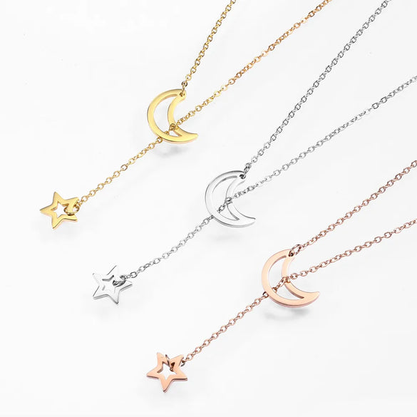 304 Stainless Steel 18K Gold Plated Simple Style Plating Solid Color Pendant Necklace