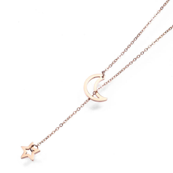304 Stainless Steel 18K Gold Plated Simple Style Plating Solid Color Pendant Necklace