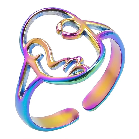 Wholesale Jewelry Simple Style Solid Color 304 Stainless Steel 18K Gold Plated Plating Rings