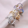 Wholesale Jewelry Simple Style Solid Color 304 Stainless Steel 18K Gold Plated Plating Rings