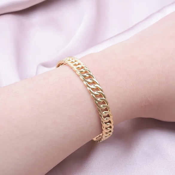 Simple Style Solid Color 304 Stainless Steel 18K Gold Plated Bangle In Bulk