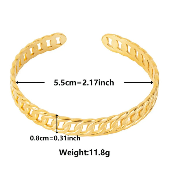 Simple Style Solid Color 304 Stainless Steel 18K Gold Plated Bangle In Bulk