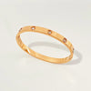 Simple Style Solid Color Stainless Steel Plating Inlay Artificial Gemstones Bangle