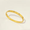 Simple Style Solid Color Stainless Steel Plating Inlay Artificial Gemstones Bangle