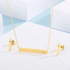 Wholesale Jewelry Simple Style Solid Color Stainless Steel Titanium Steel Rhinestones 18K Gold Plated Inlay Jewelry Set