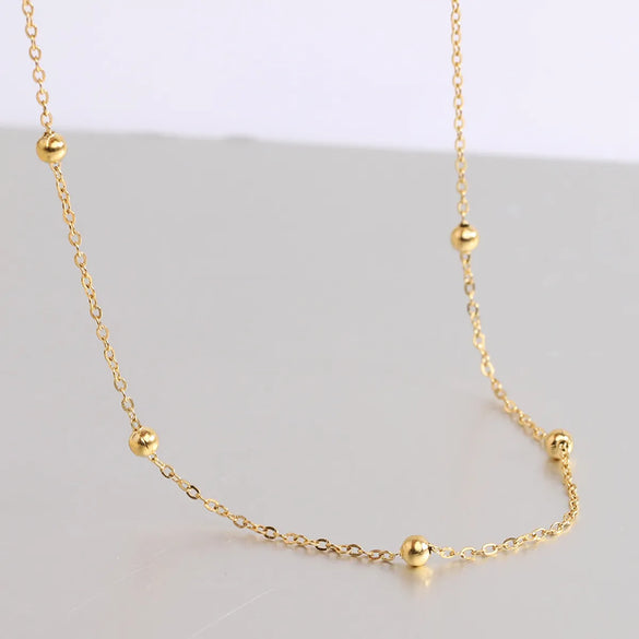 Simple Style Solid Color Stainless Steel Titanium Steel Plating Necklace