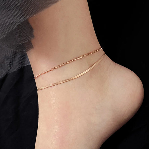 Wholesale Jewelry Simple Style Solid Color 304 Stainless Steel Anklet