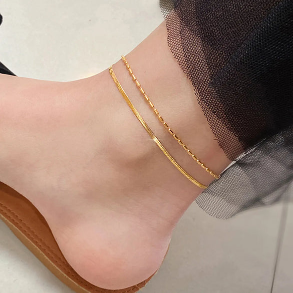 Wholesale Jewelry Simple Style Solid Color 304 Stainless Steel Anklet