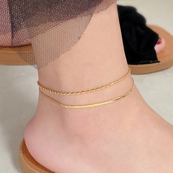 Wholesale Jewelry Simple Style Solid Color 304 Stainless Steel Anklet