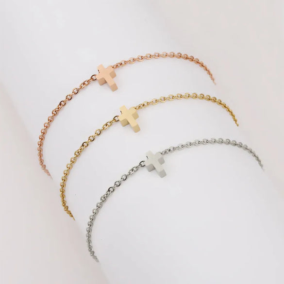 Wholesale Jewelry Simple Style Customization Laser Engraving Solid Color Stainless Steel 18K Gold Plated Rose Gold Plated Anklet
