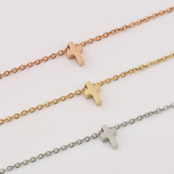 Wholesale Jewelry Simple Style Customization Laser Engraving Solid Color Stainless Steel 18K Gold Plated Rose Gold Plated Anklet