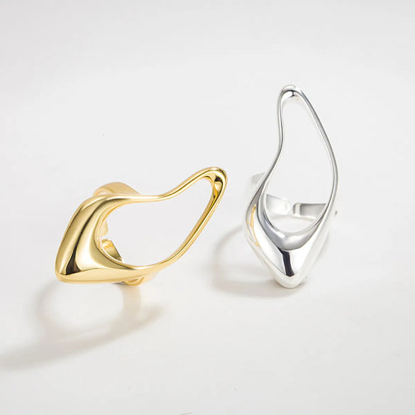 Simple Style Solid Color Sterling Silver Gold Plated Rings In Bulk