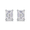 Simple Style Solid Color Sterling Silver Inlay Moissanite Ear Studs