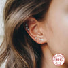 1 Piece Simple Style Solid Color Inlay Sterling Silver Zircon Ear Studs
