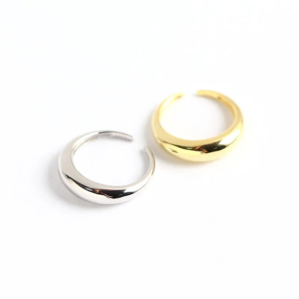 Simple Style Solid Color Sterling Silver Plating Rings